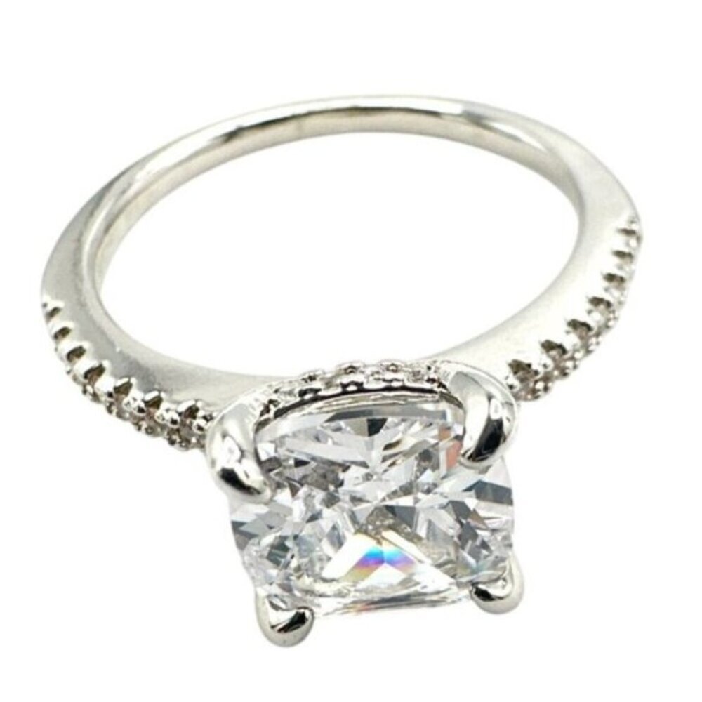 Womens Silver Plated Brass Cubic Zirconia Ring - Picture 6 of 6